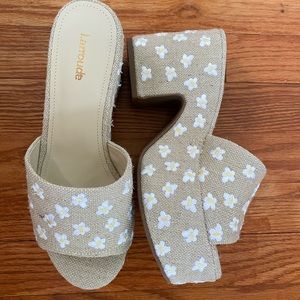 Larroude miso undone sandal heels